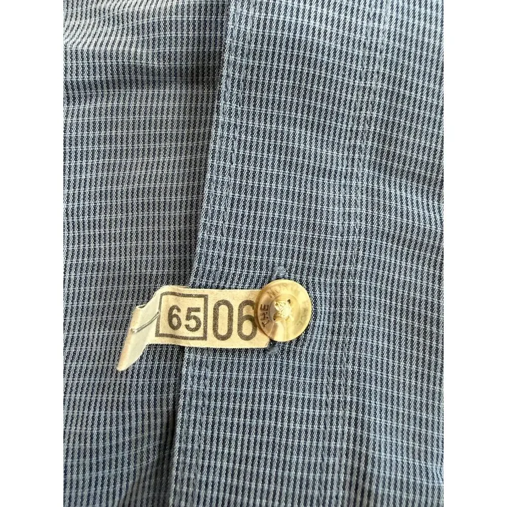 The North Face Mens Large Blue Micro Check Short Sleeve Hiking Shirt Vented New